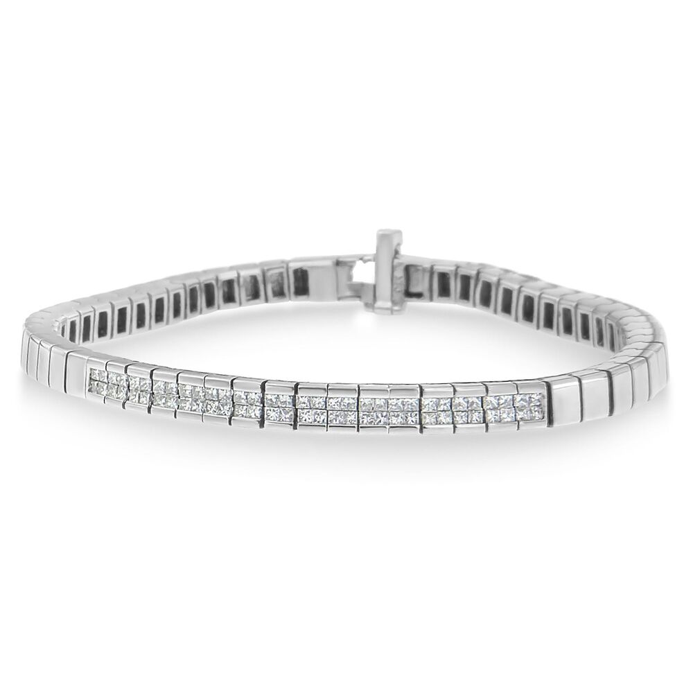14K White Gold Princess Cut Diamond Bracelet (1.00 cttw, H-I Color, SI1-SI2